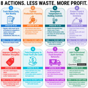 Info graphic 8 actions for less food waste